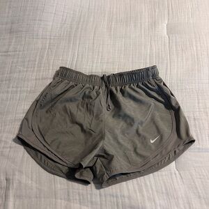 Nike Women's Grey Athletic Shorts with Swoosh